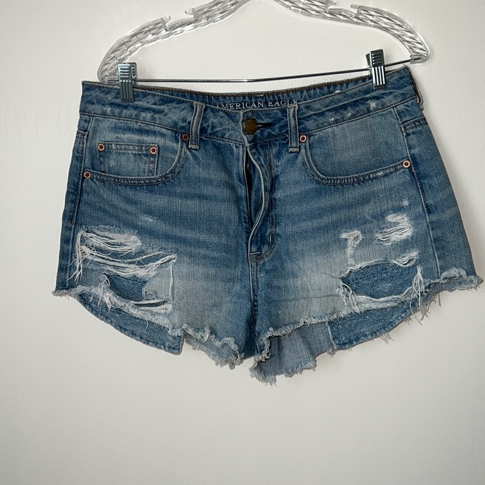 American Eagle Hi-Rise festival jean shorts